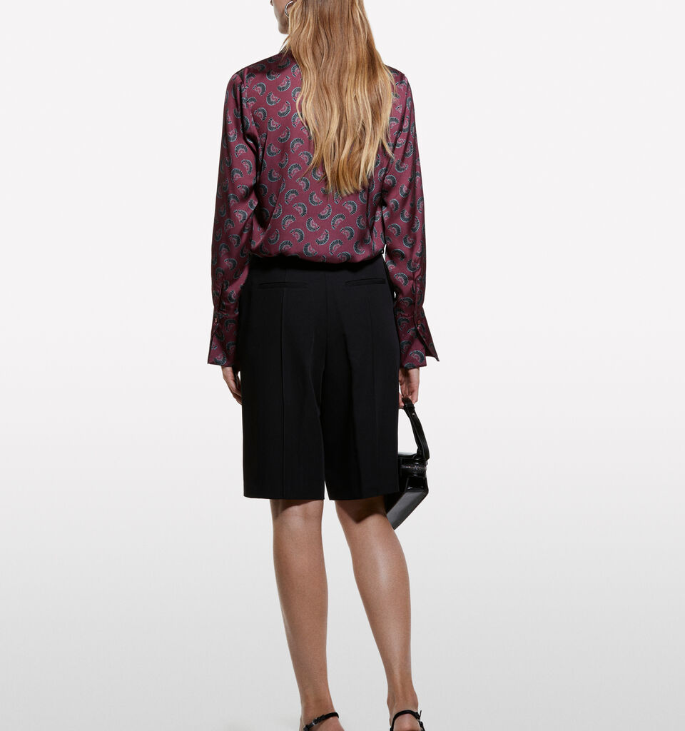 Blush shirt in printed satin - women's shirts - Blush | Sisley image number 2